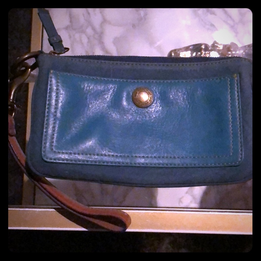 Green coach wristlet